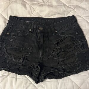 Black ribbed shorts